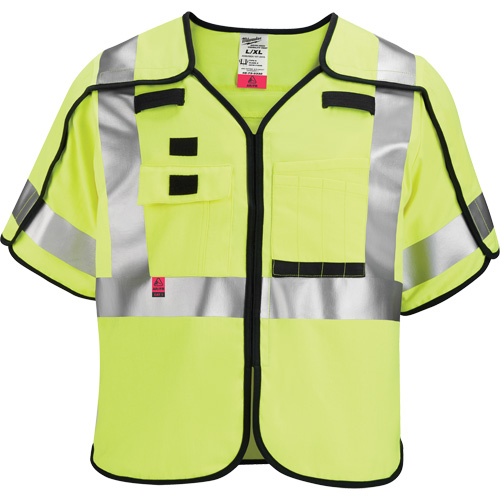 Gilet de s&eacute;curit&eacute; &agrave; maille d&eacute;tachable, Noir/Jaune lime haute visibilit&eacute;, Moyen/Petit GTA Hardware Inc