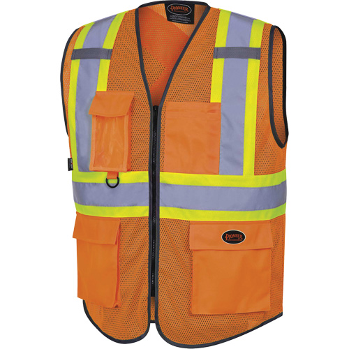 6960 Front Mesh Safety Vest, High Visibility Orange, Medium, Polyester GTA Hardware Inc