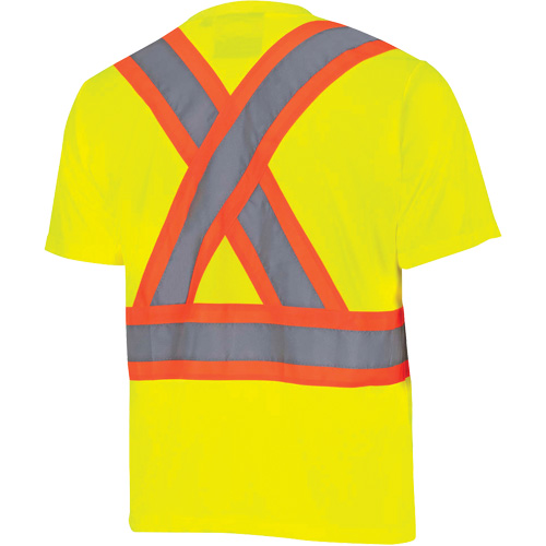 6991 Bird's-Eye Safety Shirt, Polyester, 3X-Large, High Visibility Lime-Yellow GTA Hardware Inc