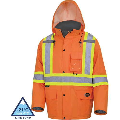 5030 Waterproof Quilted Safety Parka, High Visibility Orange, Small GTA Hardware Inc