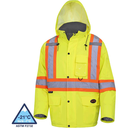 5031 Manteau de s&eacute;curit&eacute; matelass&eacute; imperm&eacute;able, Jaune lime haute visibilit&eacute;, Petit GTA Hardware Inc