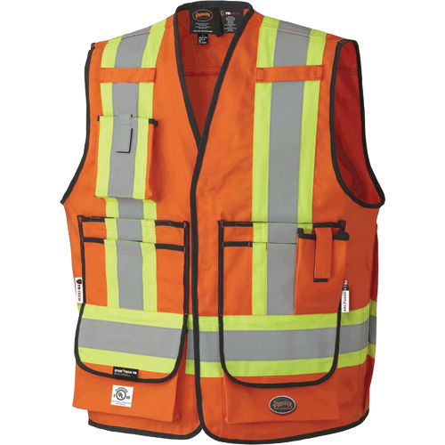 7732 Veste d'arpenteur ignifuge et r&eacute;sistant aux arcs &eacute;lectriques FR-Tech, Petit, Orange haute visibilit&eacute;, 9,7 cal/cm² GTA Hardware Inc