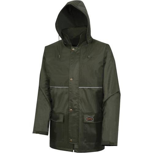 D8120J Nailhead Ripstop Tree Planter Hooded Jacket, Polyester/PVC, X-Small, Green GTA Hardware Inc