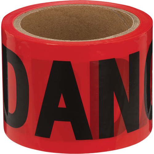 388 Danger Tape, Bilingual, 3" W x 200' L, 1.5 mils, Black on Red GTA Hardware Inc