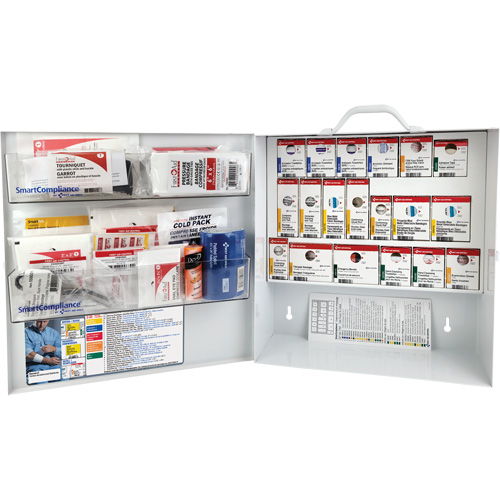 Armoire pour premiers soins SmartCompliance, R&eacute;pond &agrave; la norme CSA Z1220-17 type 3 environnements &agrave; haut risque, Petit (2-25 travailleurs) GTA Hardware Inc