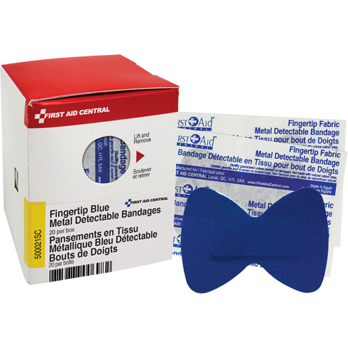 Fingertip Blue Detectable Bandages, Fingertip, Fabric Metal Detectable, Sterile GTA Hardware Inc