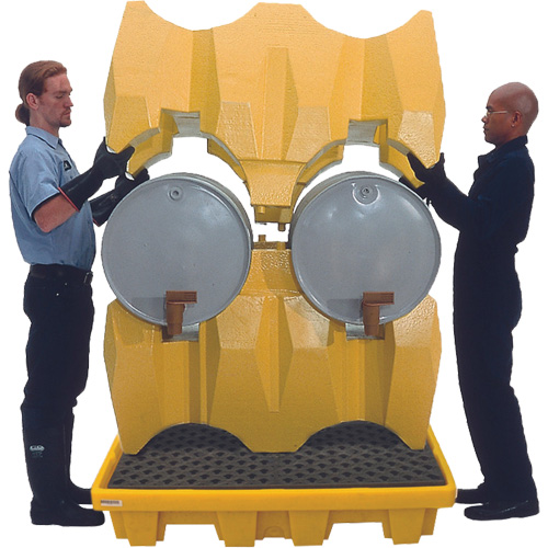 Syst&egrave;me de confinement Ultra-Drum avec drain pour 4 barils, 53" lo x 53" la x 77,8" ha, 3000 gal. US Capacit&eacute; GTA Hardware Inc