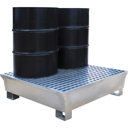 Ultra-Spill Pallet en acier, 2 barils, Capacit&eacute; de d&eacute;versement 68 gal. US, 47,2" x 31,4" x 17,4" GTA Hardware Inc