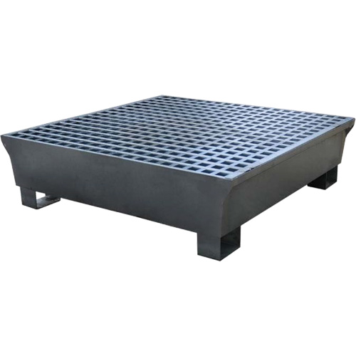 Ultra-Spill Pallet en acier, 4 barils, Capacit&eacute; de d&eacute;versement 68 gal. US, 49,1" x 47,1" x 10,9" GTA Hardware Inc