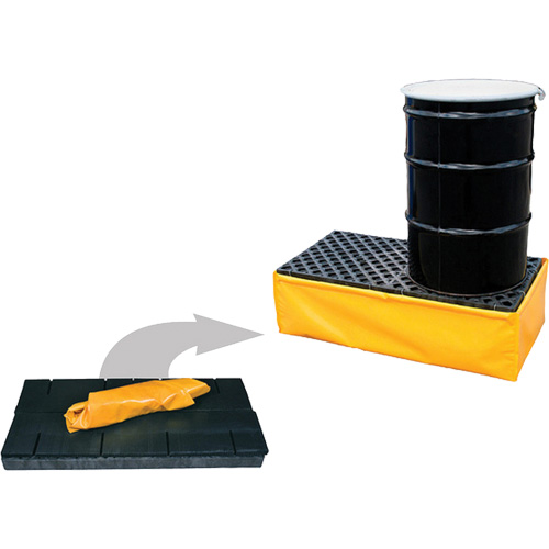 Ultra-Spill Pallet flexible, 2 barils, Capacit&eacute; de d&eacute;versement 66 gal. US, 48" x 24" x 14" GTA Hardware Inc