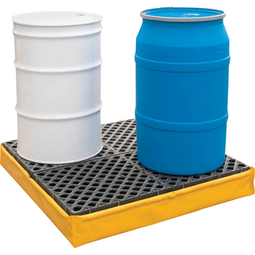 4-Drum Flexible Ultra-Spill Pallet&reg;, 66 US gal. Spill Capacity, 48" x 48" x 7" GTA Hardware Inc