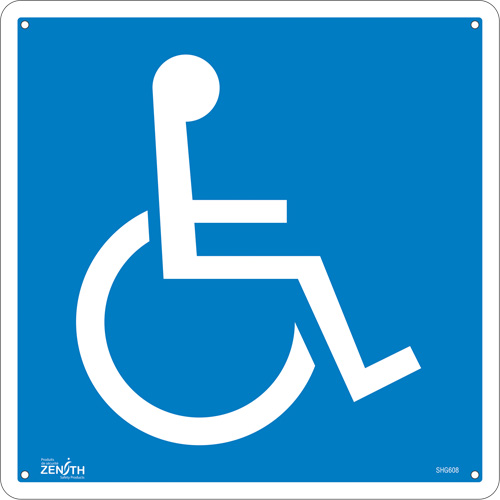 Enseigne de s&eacute;curit&eacute; conforme &agrave; la CSA - Handicap, 12" x 12", Aluminium, Pictogramme GTA Hardware Inc