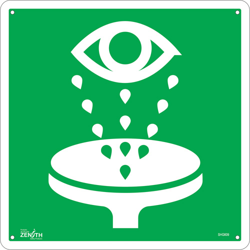 Eye Wash CSA Standard Safety Sign, 12" x 12", Aluminum, Pictogram GTA Hardware Inc