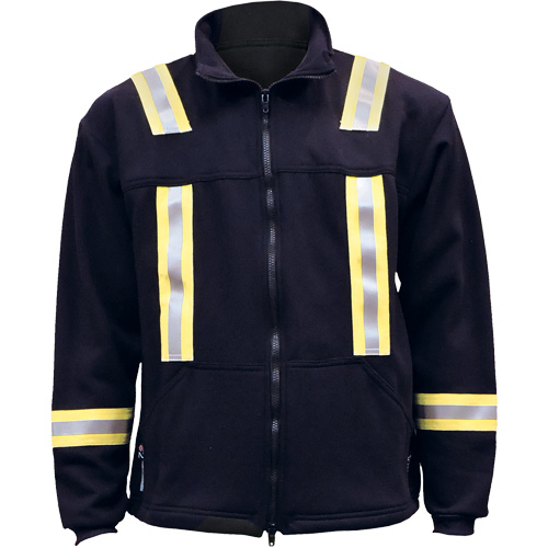 Veste FR ray&eacute;e en molleton &agrave; fermeture &agrave; glissi&egrave;re compl&egrave;te, Grand (grande taille), Bleu marin GTA Hardware Inc