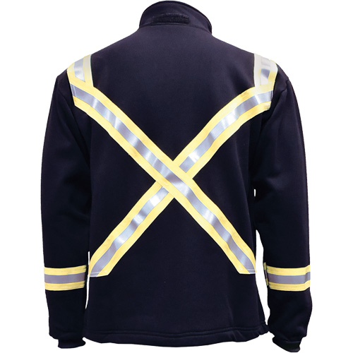 Veste FR ray&eacute;e en molleton &agrave; fermeture &agrave; glissi&egrave;re compl&egrave;te, Grand (grande taille), Bleu marin GTA Hardware Inc