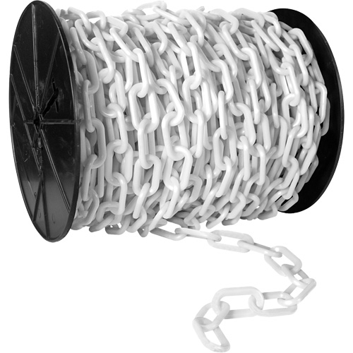 Chaîne de s&eacute;curit&eacute; en plastique robuste, Orange, Maillon de 2", 120' de long GTA Hardware Inc