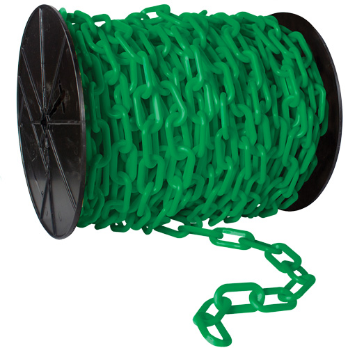 Chaîne de s&eacute;curit&eacute; en plastique robuste, Jaune, Maillon de 2", 100' de long GTA Hardware Inc