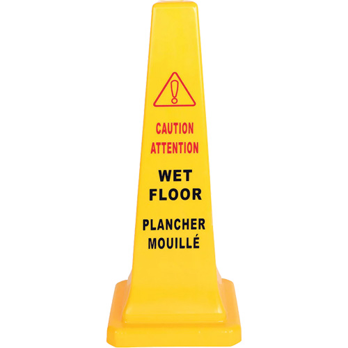 C&ocirc;ne d'avertissement de plancher mouill&eacute;, Bilingue avec pictogramme GTA Hardware Inc