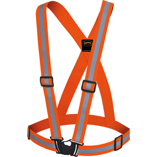 5496 High-Visibility Safety Sash, High Visibility Orange, Silver Reflective Colour, One Size GTA Hardware Inc