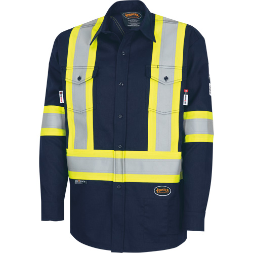 7742SF Chemise de s&eacute;curit&eacute; haute visibilit&eacute; r&eacute;sistant aux arcs &eacute;lectriques 88/12 FR-Tech, Petit, Bleu marin GTA Hardware Inc