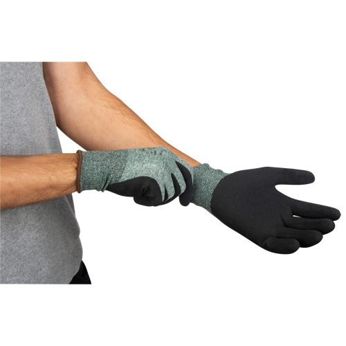 Gants &eacute;cologiques enduits &agrave; prise cr&ecirc;p&eacute;e, 9, R&ecirc;vetement Mousse de latex, Calibre 15, Enveloppe en Nylon/rPET GTA Hardware Inc
