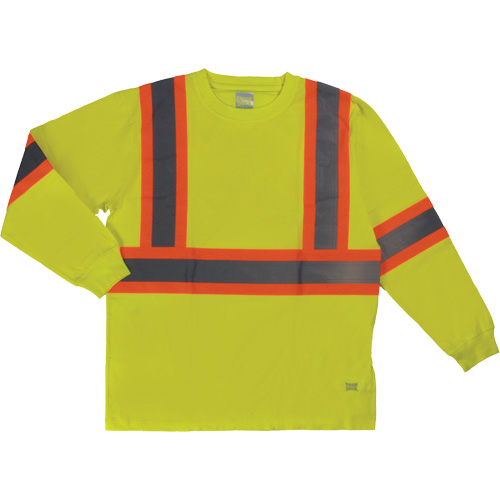 T-shirt de s&eacute;curit&eacute; &agrave; manches longues, Coton, T-petit, Jaune lime haute visibilit&eacute; GTA Hardware Inc