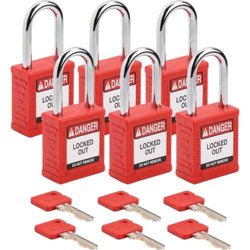 Cadenas de verrouillage Velocity, Rouge, Cl&eacute;s identiques, Nylon, Largeur de 1-1/2" GTA Hardware Inc