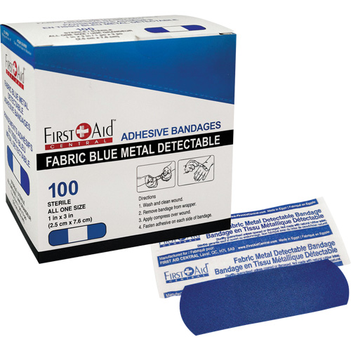 Bandages, Rectangular/Square, 3", Fabric Metal Detectable, Sterile GTA Hardware Inc