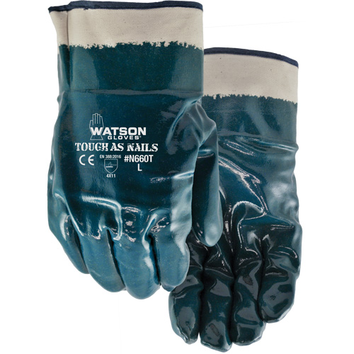 Tough-As-Nails Chemical-Resistant Gloves, Size X-Large, Cotton/Nitrile GTA Hardware Inc