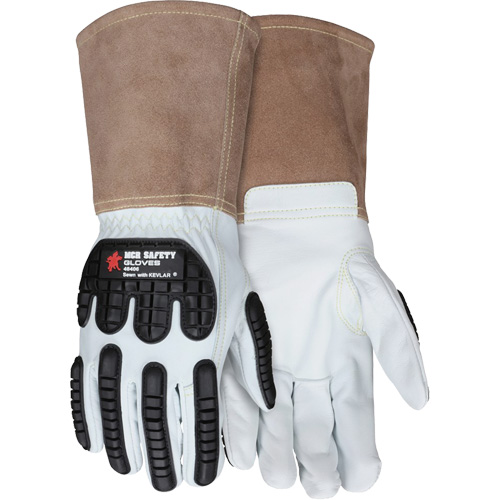 Gants en cuir pour le soudage, Moyen, Paume en Ch&egrave;vre, Poignet Manchette GTA Hardware Inc