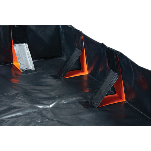 IBX Wall Pop-Up Berm, 1077 US gal. Capacity, 12' W x 12' L x 12" H, Snap-Up Bracket GTA Hardware Inc