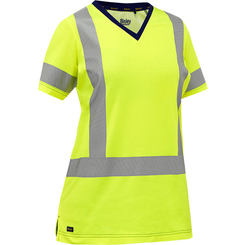 Chemise &agrave; manches courtes et X au dos Bisley pour femmes, Poly-coton, Petit, Jaune lime haute visibilit&eacute; GTA Hardware Inc