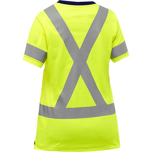 Chemise &agrave; manches courtes et X au dos Bisley pour femmes, Poly-coton, Petit, Jaune lime haute visibilit&eacute; GTA Hardware Inc