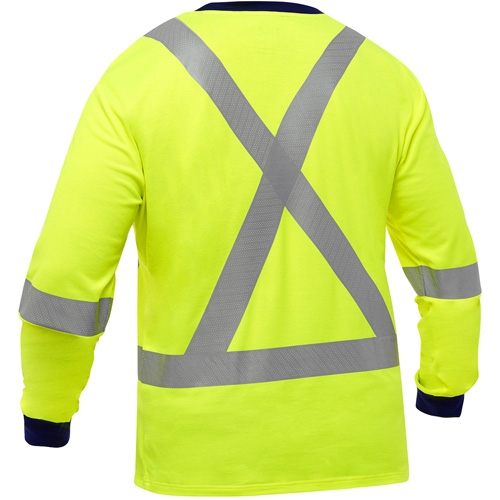 Chemise &agrave; manches longues et X au dos Bisley, Poly-coton, Petit, Jaune lime haute visibilit&eacute; GTA Hardware Inc