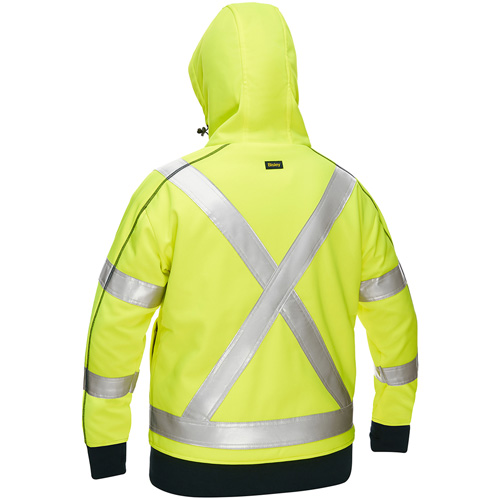 Bisley&reg; X-Back Women's Contoured Full Zip Hooded Sweatshirt with Sherpa Lining, 2X-Large, High Visibility Lime-Yellow GTA Hardware Inc