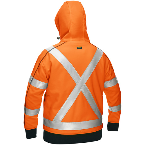 Bisley&reg; X-Back Women's Contoured Full Zip Hooded Sweatshirt with Sherpa Lining, Medium, High Visibility Orange GTA Hardware Inc