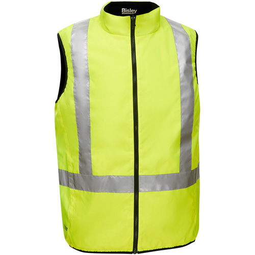Veste bouffante r&eacute;versible avec X au dos Bisley, Jaune lime haute visibilit&eacute;, Moyen, Polyester GTA Hardware Inc