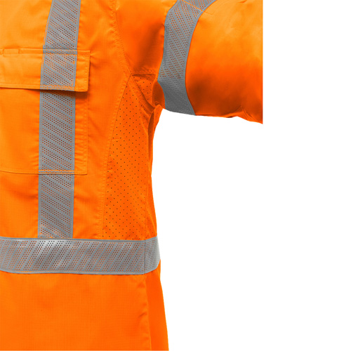Chemise de travail &agrave; manches longues et X au dos Bisley avec X-Airflow, Poly-coton, Petit, Orange haute visibilit&eacute; GTA Hardware Inc