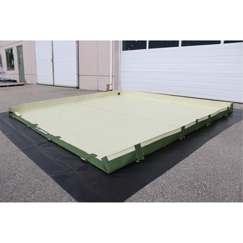 Easy-Riser Insta-Berm, 538 US gal. Capacity, 12' W x 12' L x 6" H, Hinge Bracket GTA Hardware Inc