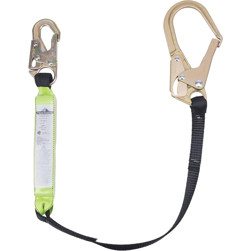 SA-6402-4 Shock Absorbing Lanyard, 4', Form Hook Center, Snap Hook Leg Ends, Polyester GTA Hardware Inc