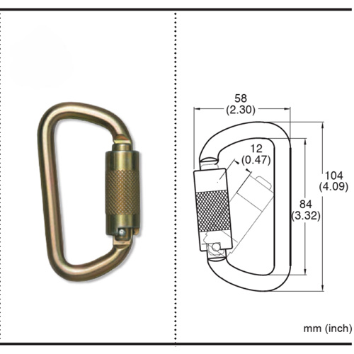 CP-03015-2 Zinc Plated Carabiner with 3/4" Gate Opening, Steel GTA Hardware Inc