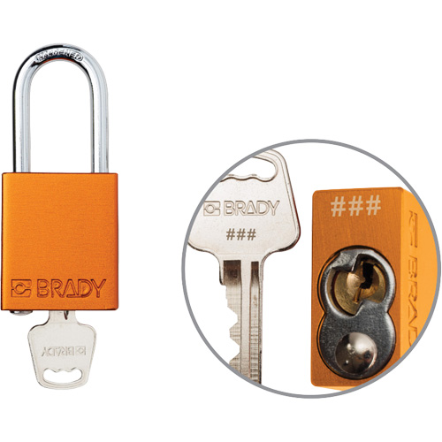 Cadenas de verrouillage de s&eacute;curit&eacute; Velocity Plus, Orange, Cl&eacute;s identiques, Aluminium, Largeur de 1-1/2" GTA Hardware Inc