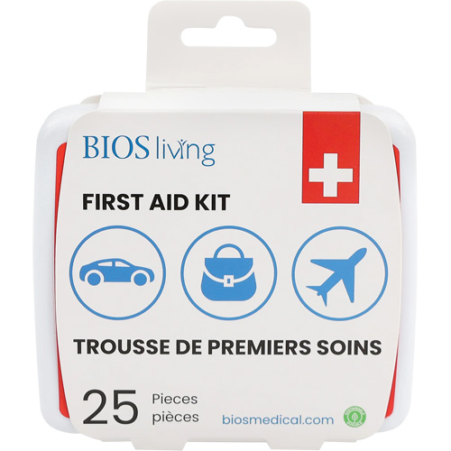 Trousse de premiers soins pour la maison et le voyage de 25 morceaux, Boîte en plastique GTA Hardware Inc