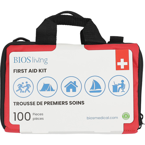 Trousse de premiers soins pour la maison et le voyage de 100 morceaux, Sac en nylon GTA Hardware Inc