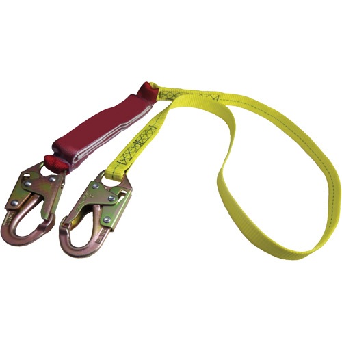 External Energy Absorber Lanyard with 3/4" Hook, 6', Snap Hook Center, Snap Hook Leg Ends, Polyester GTA Hardware Inc