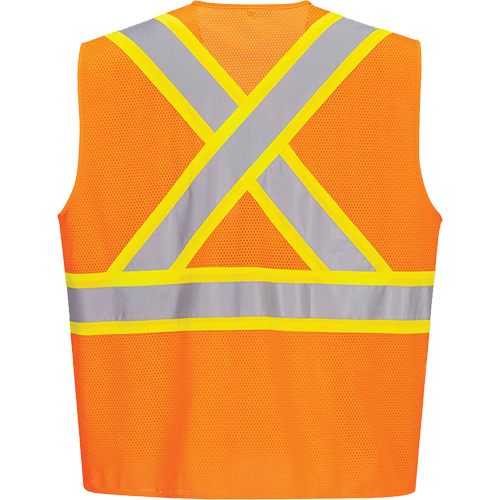 Veste de s&eacute;curit&eacute; &agrave; bandes contrastantes, Orange haute visibilit&eacute;, Petit, Polyester GTA Hardware Inc
