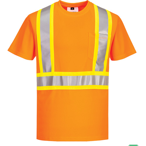 T-shirt de s&eacute;curit&eacute; &agrave; bandes contrastantes, Polyester, Petit, Orange haute visibilit&eacute; GTA Hardware Inc