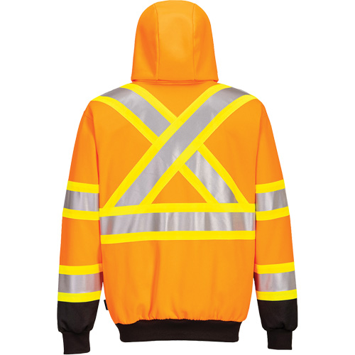 Contrast-Striped Safety Hoodie, Small, Black/High Visibility Orange GTA Hardware Inc