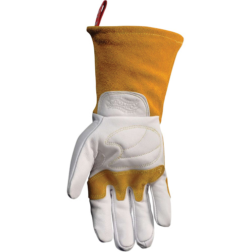Caiman&reg; Premium TIG/MIG Welder's Gloves with FR Insulated Split Cowhide Back, Grain Goatskin, Size Large GTA Hardware Inc