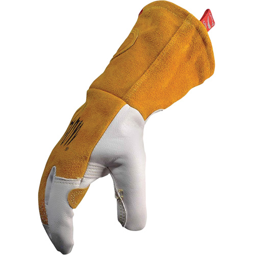 Caiman&reg; Premium TIG/MIG Welder's Gloves with FR Insulated Split Cowhide Back, Grain Goatskin, Size Large GTA Hardware Inc